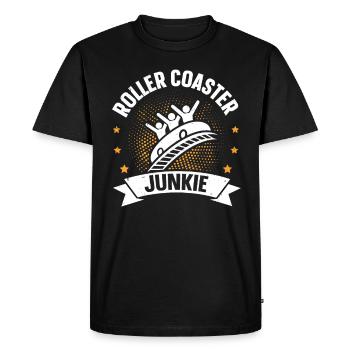 Roller Coaster Junkie Roller Coaster - Men's Premium Organic T-Shirt - black - Front - Nico (187cm)