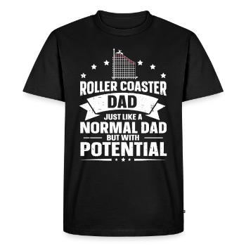 Roller Coaster Dad Just like A Normal Dad But With - Men's Premium Organic T-Shirt - black - Front - Nico (187cm)