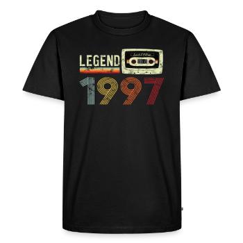 1997 Birthday Vintage Cassette - T-shirt Premium bio Homme - noir - Devant - Nico (187cm)