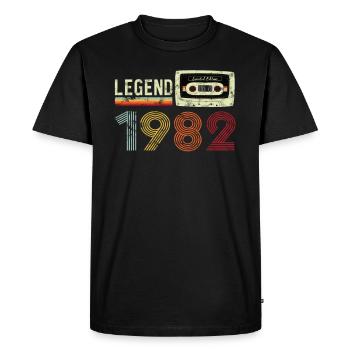 1982 Birthday Vintage Cassette - Men's Premium Organic T-Shirt - black - Front - Nico (187cm)