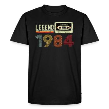 1984 Birthday Vintage Cassette - T-shirt Premium bio Homme - noir - Devant - Nico (187cm)