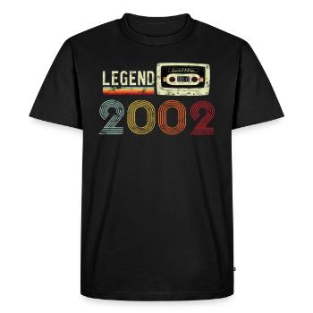 2002 Birthday Vintage Cassette - Men's Premium Organic T-Shirt - black - Front - Nico (187cm)