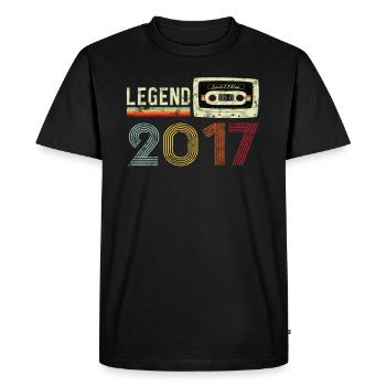 Cassette vintage anniversaire 2017 - T-shirt Premium bio Homme - noir - Devant - Nico (187cm)
