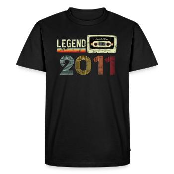 2011 Birthday Vintage Cassette - Men's Premium Organic T-Shirt - black - Front - Nico (187cm)
