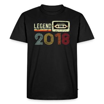 2018 Birthday Vintage Cassette - Men's Premium Organic T-Shirt - black - Front - Nico (187cm)