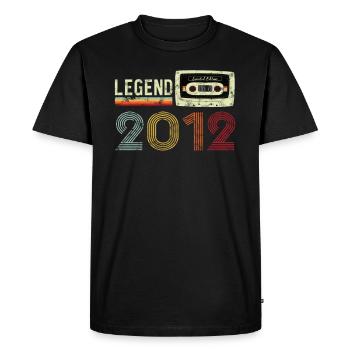 2012 Birthday Vintage Cassette - Men's Premium Organic T-Shirt - black - Front - Nico (187cm)