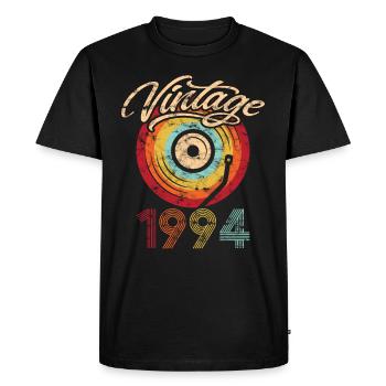 1994 Anniversaire Vinyle Vintage - T-shirt Premium bio Homme - noir - Devant - Nico (187cm)