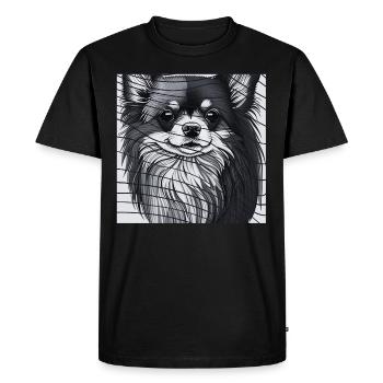 Pour les amoureux du Chihuahua noir & blanc - T-shirt Premium bio Homme - noir - Devant - Nico (187cm)