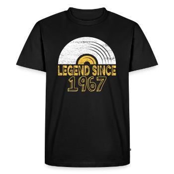 1967 Birthday Vinyl Legend since - Men's Premium Organic T-Shirt - black - Front - Nico (187cm)