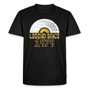 1979 Birthday Vinyl Legend since - Men's Premium Organic T-Shirt - black - Front - Nico (187cm)