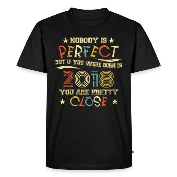 2018 Birthday Vintage Nobody is perfect - Men's Premium Organic T-Shirt - black - Front - Nico (187cm)