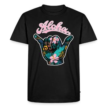 6 Aloha Shaka - T-shirt Premium bio Homme - noir - Devant - Nico (187cm)