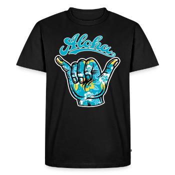 4 Aloha Shaka - Men's Premium Organic T-Shirt - black - Front - Nico (187cm)