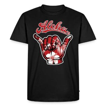 5 Aloha Shaka - Men's Premium Organic T-Shirt - black - Front - Nico (187cm)
