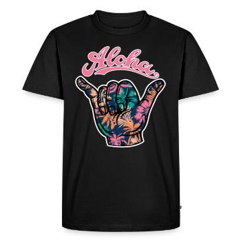 2 Aloha Shaka - Men's Premium Organic T-Shirt - black - Front - Nico (187cm)
