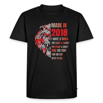 2018 Anniversaire Lion fabriqué en - T-shirt Premium bio Homme - noir - Devant - Nico (187cm)