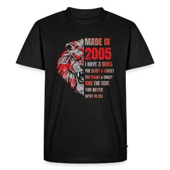 2005 Birthday Lion made in - T-shirt Premium bio Homme - noir - Devant - Nico (187cm)