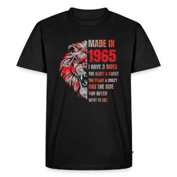 1965 Birthday Lion made in - T-shirt Premium bio Homme - noir - Devant - Nico (187cm)