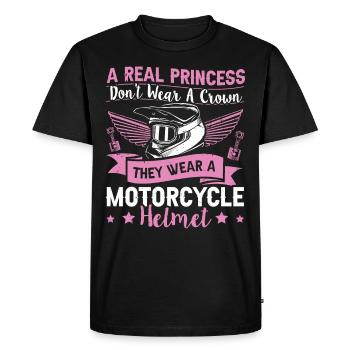 Une vraie princesse ne porte pas de couronne Le port d’une - T-shirt Premium bio Homme - noir - Devant - Nico (187cm)