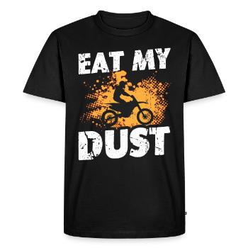 Drôle de dire Mange ma moto hors route de poussière - T-shirt Premium bio Homme - noir - Devant - Nico (187cm)