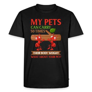 My Pets Can Carry 50 Times Their Body Weight - Men's Premium Organic T-Shirt - black - Front - Nico (187cm)