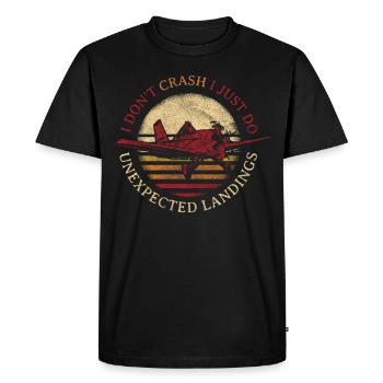 Je ne plante pas Je fais juste des atterrissages inattendus modèle - T-shirt Premium bio Homme - noir - Devant - Nico (187cm)