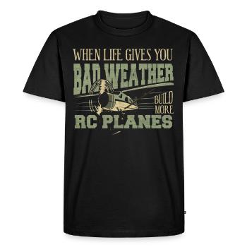 Quand la vie vous donne du mauvais temps construire plus RC - T-shirt Premium bio Homme - noir - Devant - Nico (187cm)