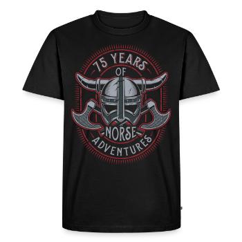 75 Years of Norse Adventures - 75th Birthday - Men's Premium Organic T-Shirt - black - Front - Nico (187cm)