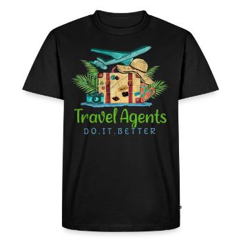 Les agents de voyages le font mieux Agence de voyages - T-shirt Premium bio Homme - noir - Devant - Nico (187cm)
