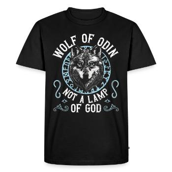 Loup D’Odin Pas Une Lampe De Dieu Viking - T-shirt Premium bio Homme - noir - Devant - Nico (187cm)
