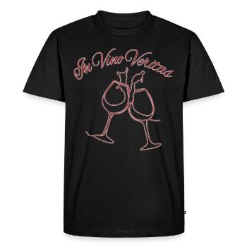 In Vino Veritas esquissé - T-shirt Premium bio Homme - noir - Devant - Nico (187cm)