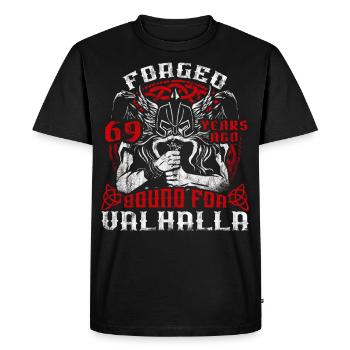Forgé il y a 00 ans pour le 00e anniversaire du Valhalla - T-shirt Premium bio Homme - noir - Devant - Nico (187cm)