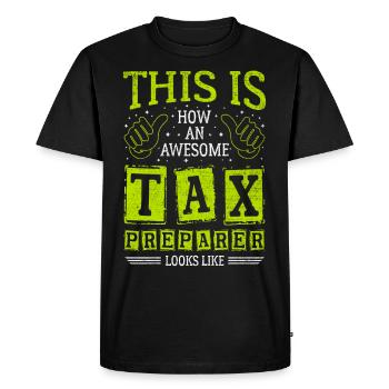 Drôle de dicton génial préparateur de déclarations de revenus - T-shirt Premium bio Homme - noir - Devant - Nico (187cm)