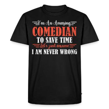 Comédien génial - T-shirt Premium bio Homme - noir - Devant - Nico (187cm)