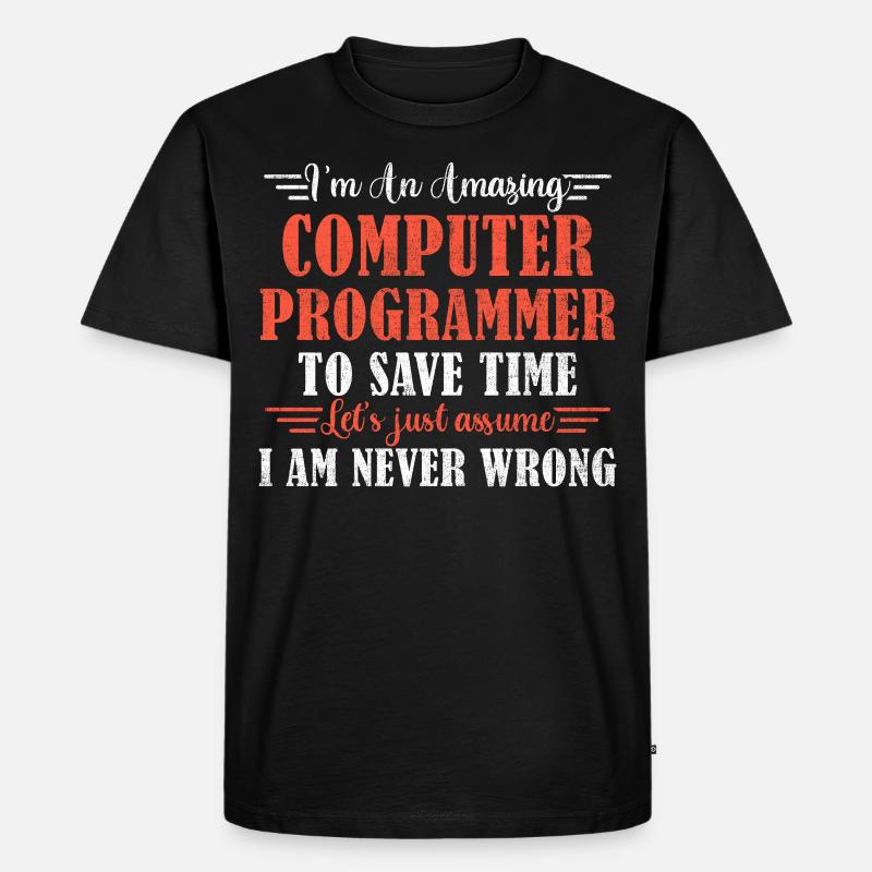 Awesome Computer Programmer - Männer Premium Bio T-Shirt - Schwarz