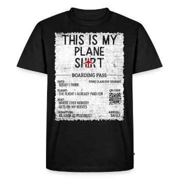 Vacation Travel Quote - This Is My Plane - Men's Premium Organic T-Shirt - black - Front - Nico (187cm)