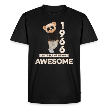 1966 Birthday Teddy Bear Being Awesome Orignal - Men's Premium Organic T-Shirt - black - Front - Nico (187cm)