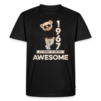 1967 Birthday Teddy Bear Being Awesome Orignal - Men's Premium Organic T-Shirt - black - Front - Nico (187cm)