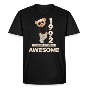 1992 Birthday Teddy Bear Being Awesome Orignal - Men's Premium Organic T-Shirt - black - Front - Nico (187cm)