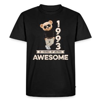 1993 Birthday Teddy Bear Being Awesome Orignal - Men's Premium Organic T-Shirt - black - Front - Nico (187cm)