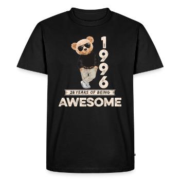 1996 Birthday Teddy Bear Being Awesome Orignal - Men's Premium Organic T-Shirt - black - Front - Nico (187cm)