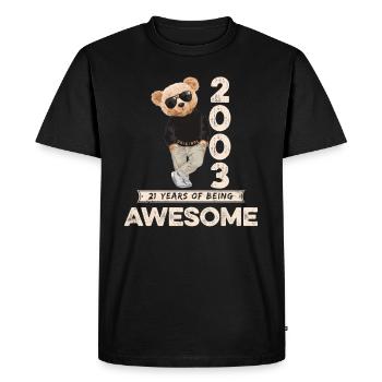 2003 Birthday Teddy Bear Being Awesome Orignal - Men's Premium Organic T-Shirt - black - Front - Nico (187cm)