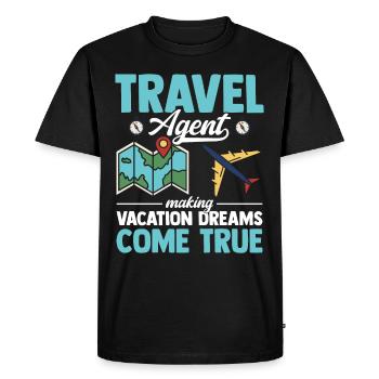 Making Vacation Dreams Come True - Travel Agency - Men's Premium Organic T-Shirt - black - Front - Nico (187cm)