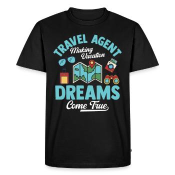 Making Vacation Dreams Come True - Travel Agency - Men's Premium Organic T-Shirt - black - Front - Nico (187cm)