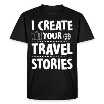 Je crée vos récits de voyage Agence de voyages - T-shirt Premium bio Homme - noir - Devant - Nico (187cm)