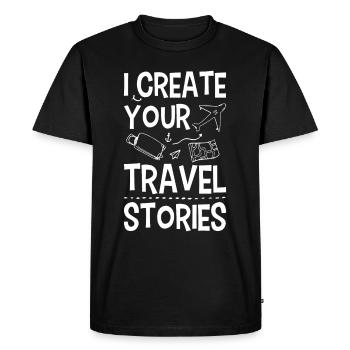 Je crée vos récits de voyage Agence de voyages - T-shirt Premium bio Homme - noir - Devant - Nico (187cm)