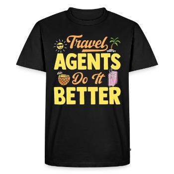 Les agents de voyages font mieux Agence de voyages - T-shirt Premium bio Homme - noir - Devant - Nico (187cm)