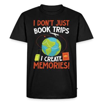 Je ne me contente pas de réserver des voyages, je crée des souvenirs Agence de voyage - T-shirt Premium bio Homme - noir - Devant - Nico (187cm)