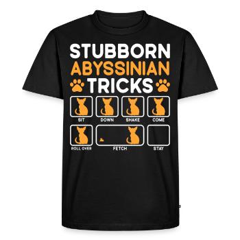 Stubborn Tricks Abyssinian Cat - Men's Premium Organic T-Shirt - black - Front - Nico (187cm)