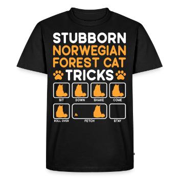Tricks Têtus Chat des forêts norvégiennes Chat - T-shirt Premium bio Homme - noir - Devant - Nico (187cm)